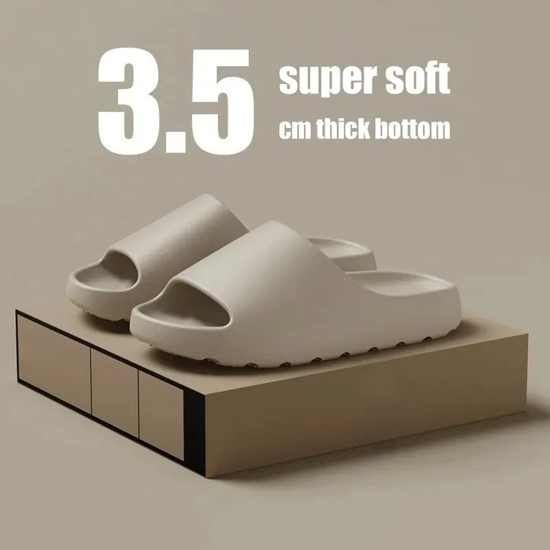 Coconut Cloud Thick-Sole EVA Slides — Soft Beach Sandals for Men & Women