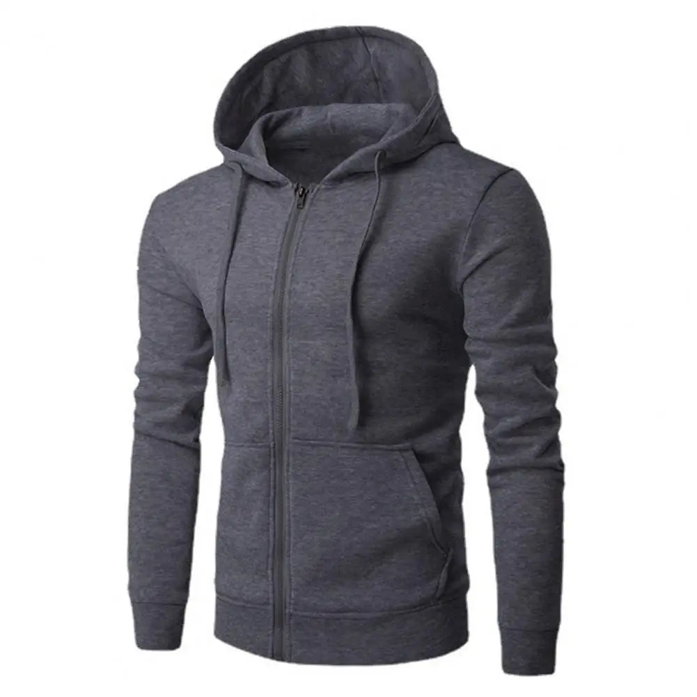 Men's Slim Fit Zip-Up Hoodie — Long Sleeve Autumn Sweatshirt Jacket