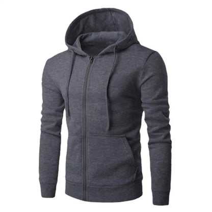 Men's Slim Fit Zip-Up Hoodie — Long Sleeve Autumn Sweatshirt Jacket