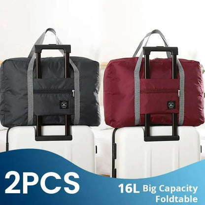 2-Pack Foldable Travel Duffel Bag — Carry-On Weekender, Gym & Hospital Tote Bag for Women & Men