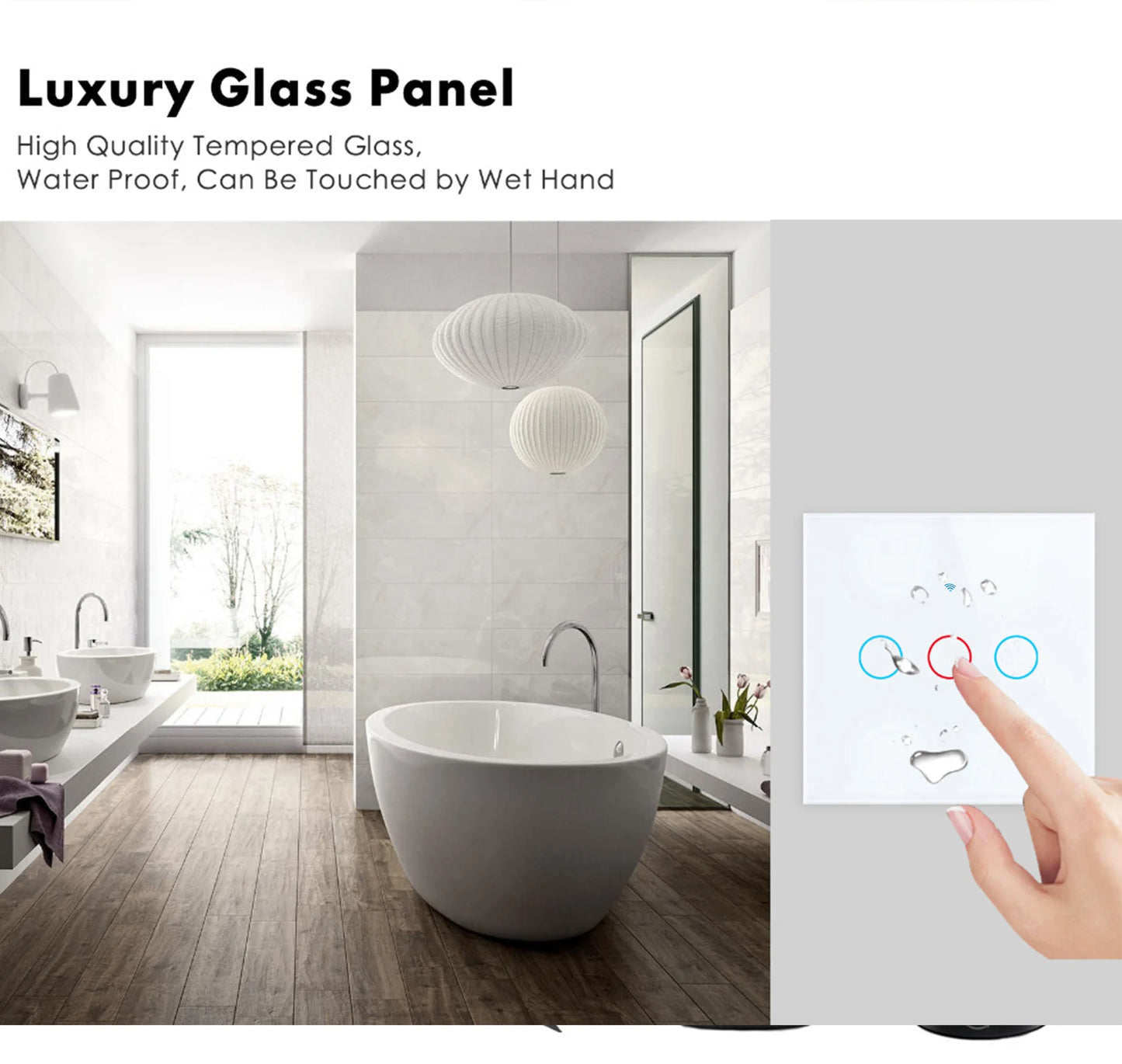 EU WiFi Smart Light Switch — No Neutral Wire, Touch & RF433, Tuya App, Alexa & Google Home