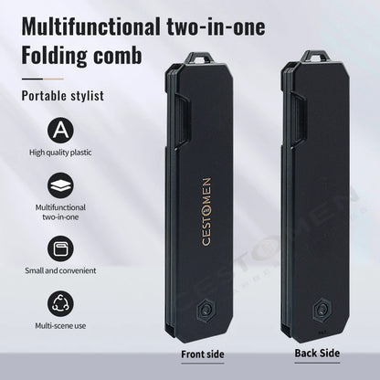 Pocket Folding Wide Tooth Comb Set — 1/2/3-in-1 Plastic Oil Head, Beard & Barber Styling Combs