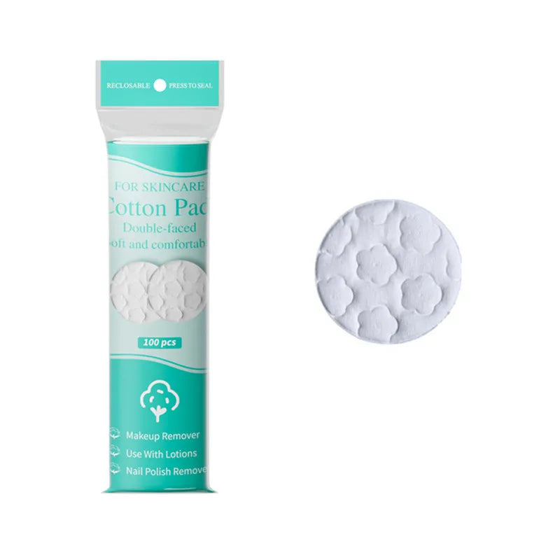 Disposable Makeup Remover Cotton Pads — Soft Dual-Sided Facial Cleansing Rounds for Daily Use & Nail Polish Removal