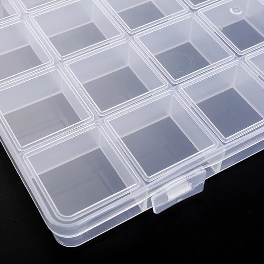 Clear Plastic Jewelry & Bead Storage Organizer Box — Earring & Accessory Display Case
