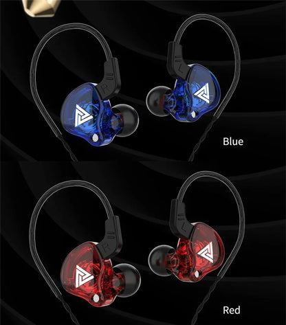 QKZ AK6 In-Ear HIFI Earphones — 6 Dynamic Drivers, Stereo Bass Subwoofer Monitor Earbuds with Mic