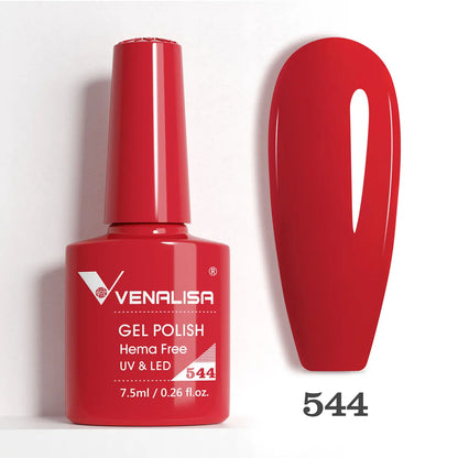 Venalisa HEMA-Free Glitter Gel Nail Polish — Full Coverage UV LED Soak-Off, Jelly Pink & Nude