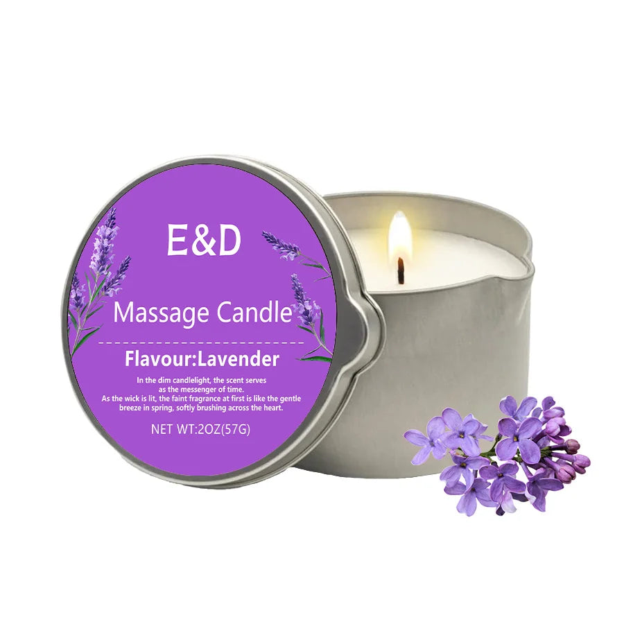 Massage Oil Scented Candle — Aromatherapy Spa Candle for Stress Relief & Skin Moisturizing