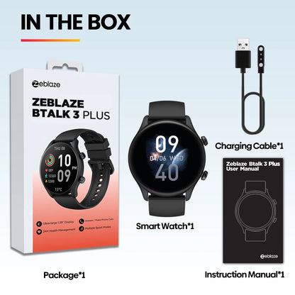 Zeblaze Btalk 3 Plus Smart Watch — Voice Calling, 1.39" HD Display & Fitness Tracking for Men & Women