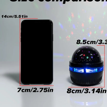 LED Starry Sky Night Light Projector — USB Magic Ball Moon & Star Atmosphere Lamp for Home & Room Decor