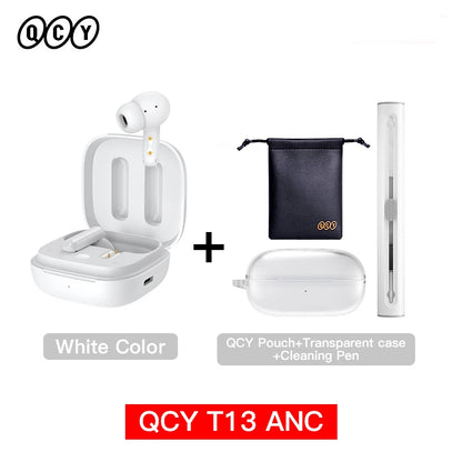 QCY T13 ANC Wireless Earbuds — Bluetooth 5.3, Active Noise Cancellation & 4-Mic ENC for Clear Calls