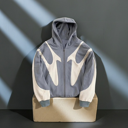 American Retro Devil Print Zip Hoodie — Y2K Harajuku Couple Sweatshirt
