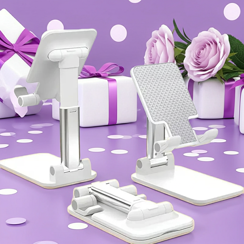 Adjustable Desktop Phone & Tablet Stand — Universal Desk Holder for iPhone, iPad & Xiaomi