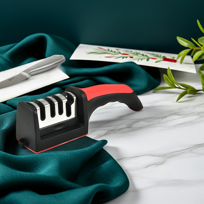 4-Segment Multi-Function Knife Sharpener — Handheld 3-Stage Kitchen Blade Sharpening Tool
