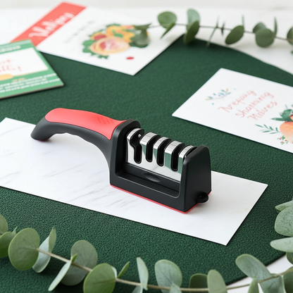 4-Segment Multi-Function Knife Sharpener — Handheld 3-Stage Kitchen Blade Sharpening Tool