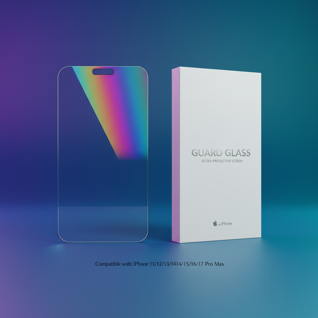 Tempered Glass Screen Protector for iPhone — Compatible with iPhone 11, 12, 13, 14, 15, 16, 17 Pro Max