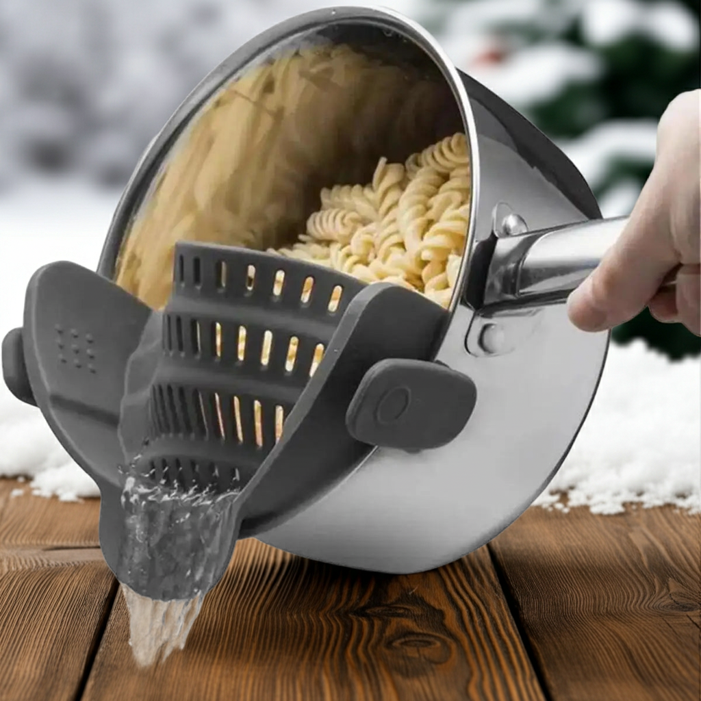 Adjustable Clip-On Pot Strainer — Universal Pasta & Vegetable Strainer for Pots, Pans & Bowls