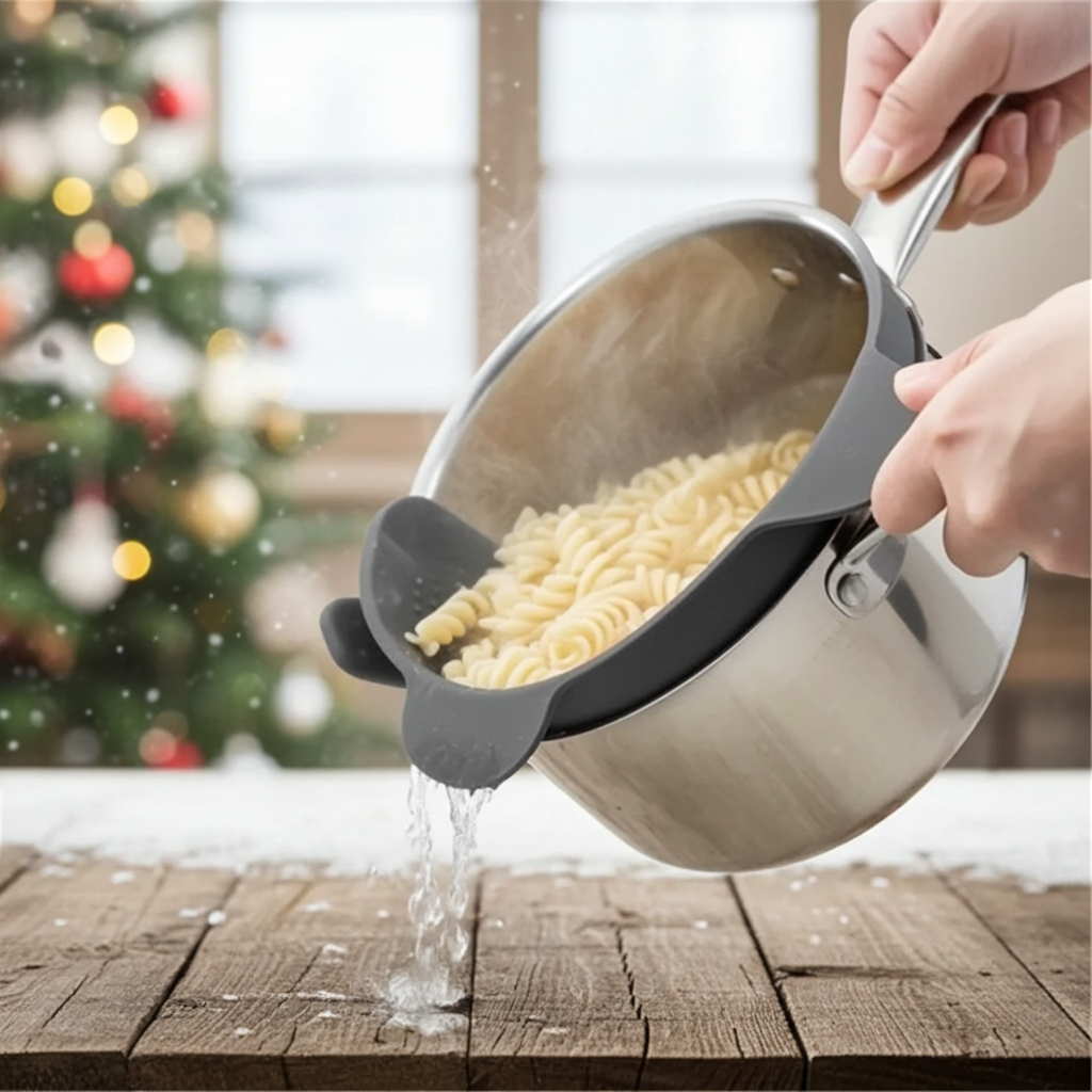 Adjustable Clip-On Pot Strainer — Universal Pasta & Vegetable Strainer for Pots, Pans & Bowls