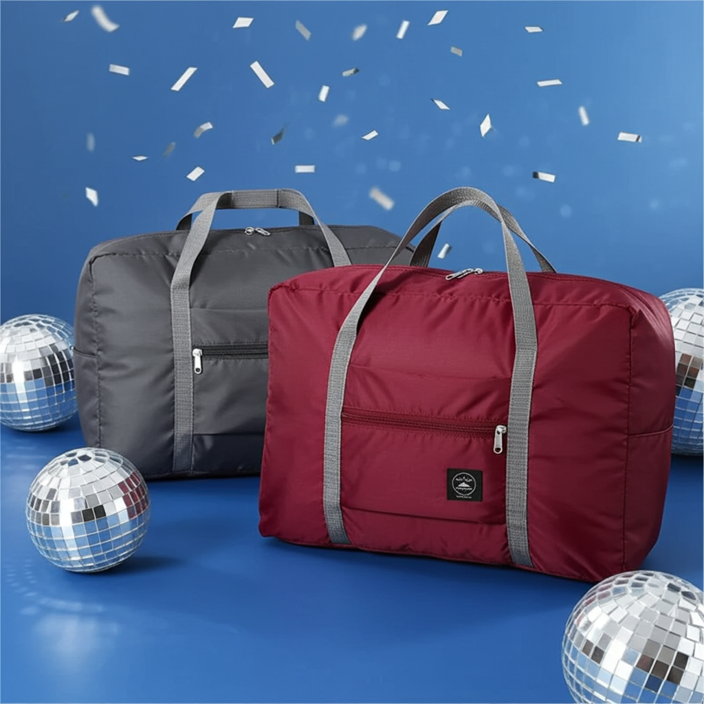 2-Pack Foldable Travel Duffel Bag — Carry-On Weekender, Gym & Hospital Tote Bag for Women & Men