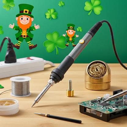 60W Adjustable Temperature Electric Soldering Iron — EU Plug Welding Rework Station & DIY Repair Tool